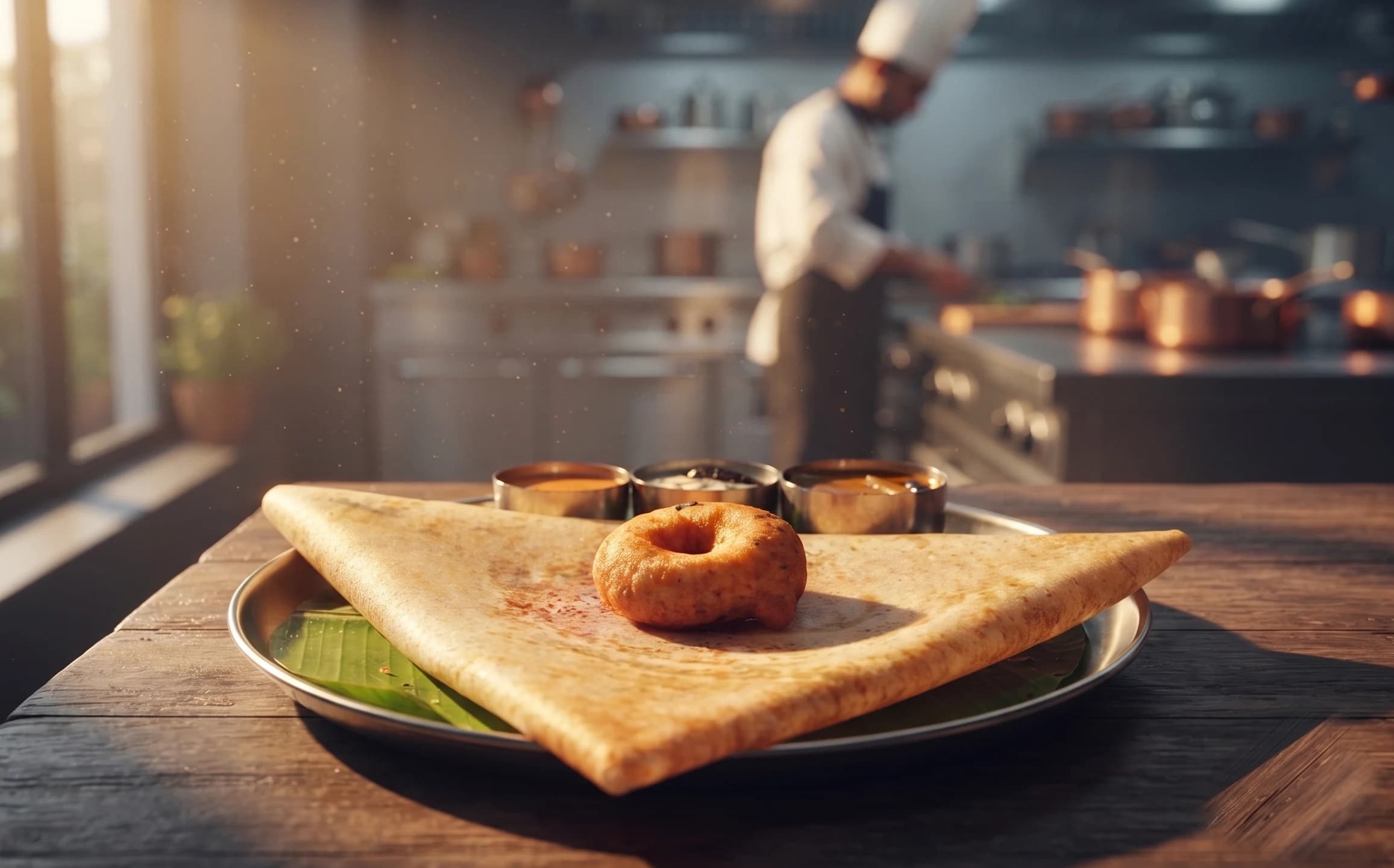 Crispy masala dosa served at Affas Udupi Hotel Kalpetta