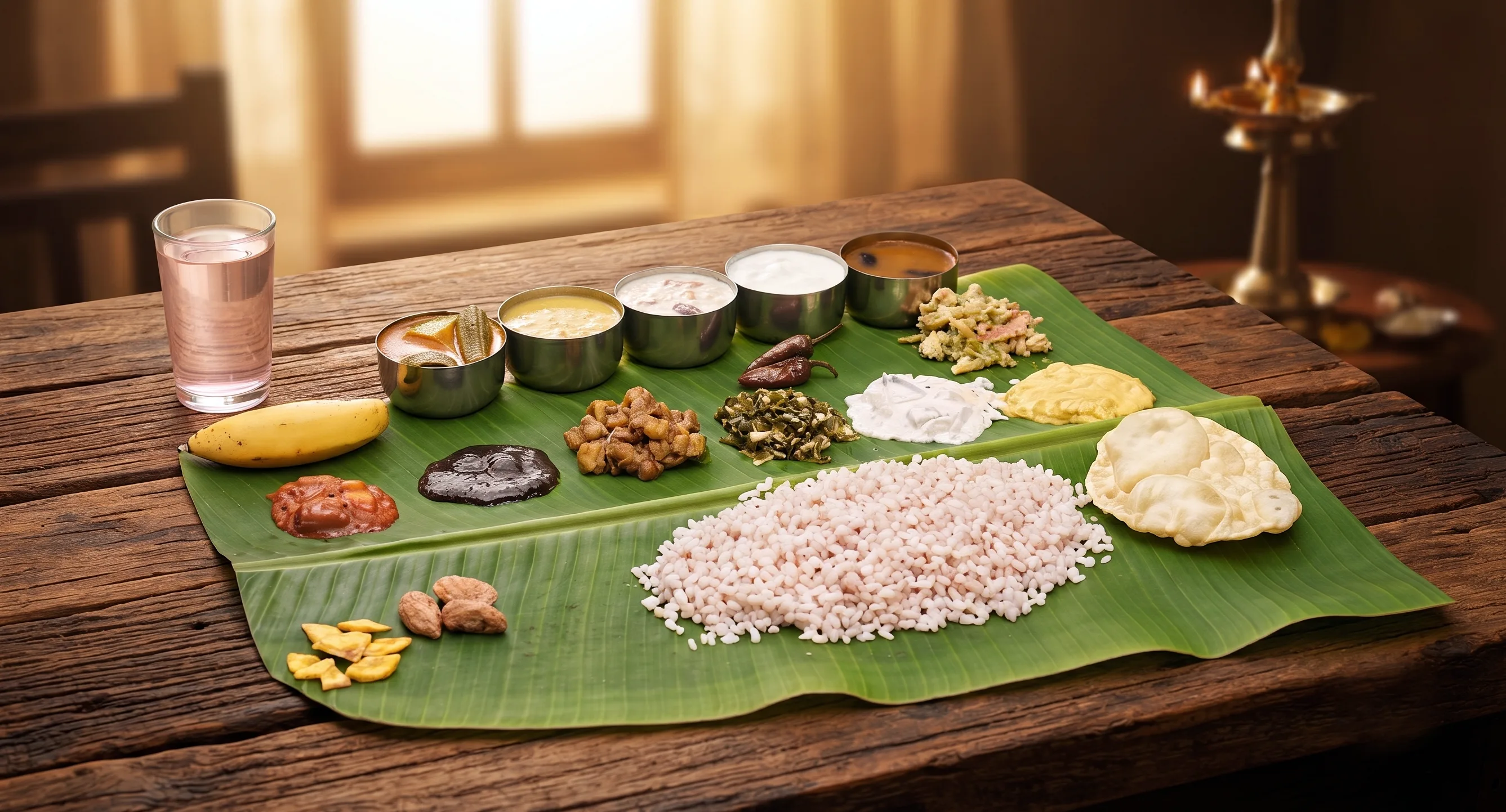 Traditional Kerala authentic sadya spread