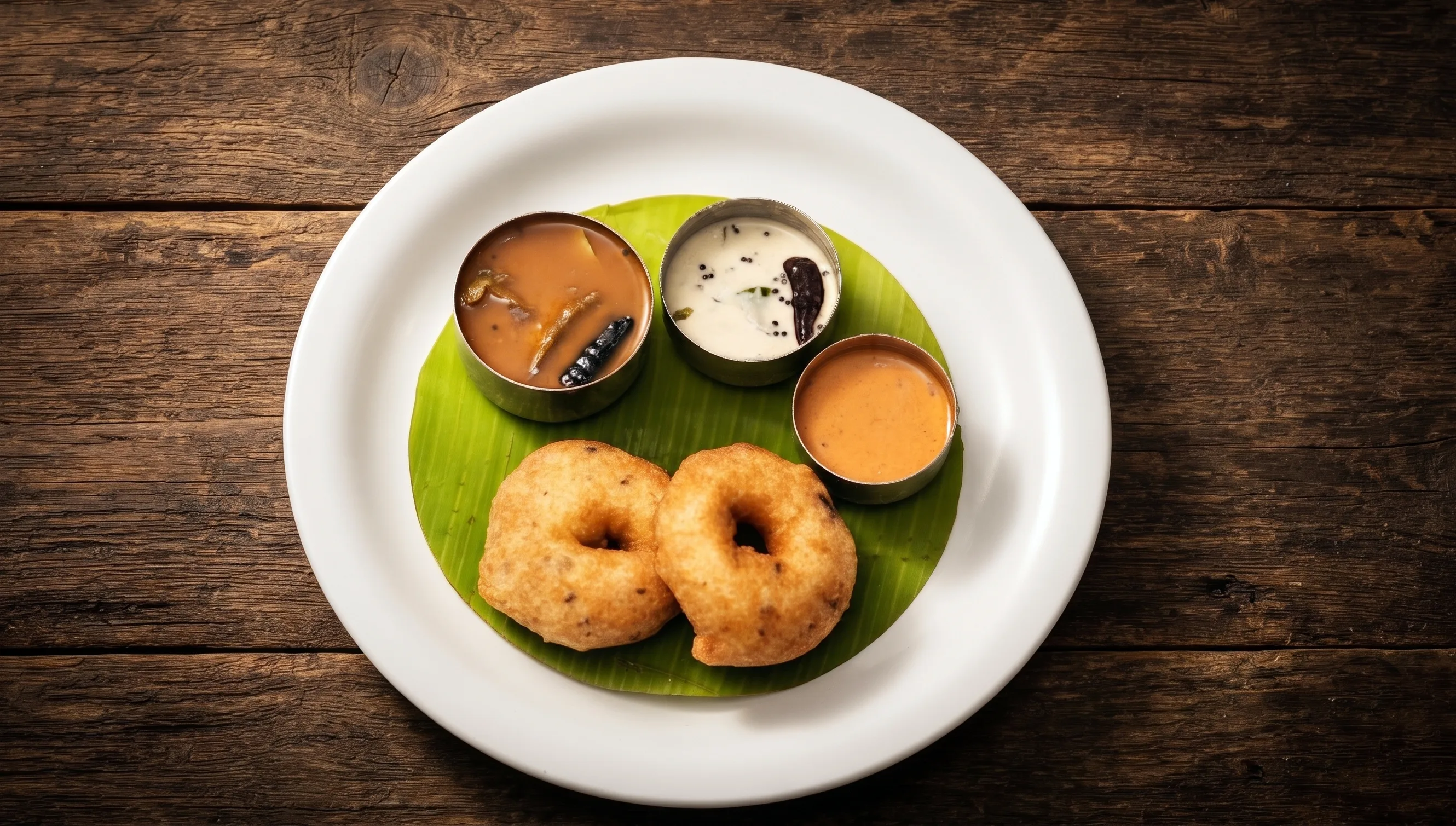 Crispy medu vada with coconut chutney