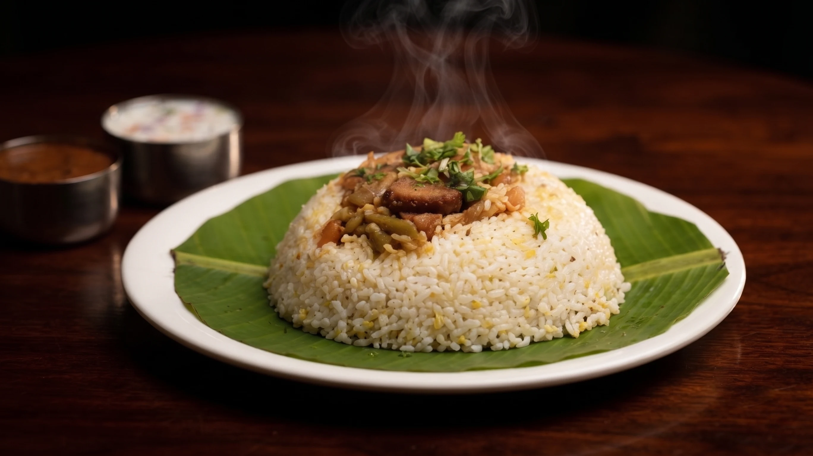 Fragrant vegetable biryani with fried onion